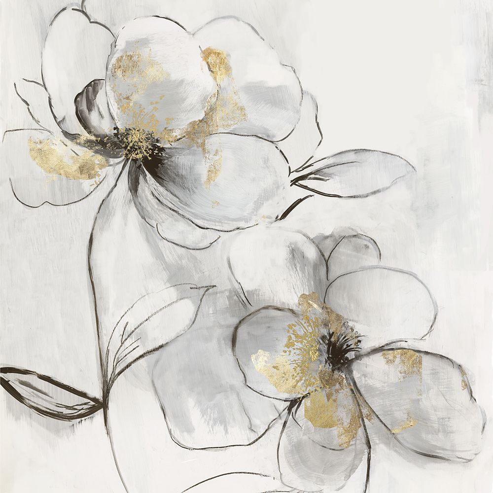 Silver Florals II art print by PI Studio for $57.95 CAD