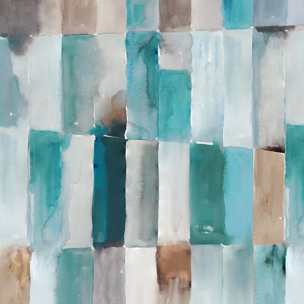 Stripes of Teal I art print by Tom Reeves for $57.95 CAD
