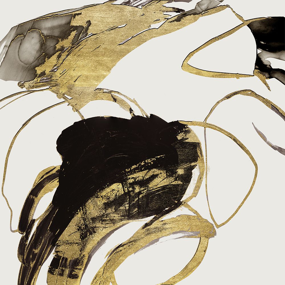 Gestural Black and Gold II art print by Tom Reeves for $57.95 CAD
