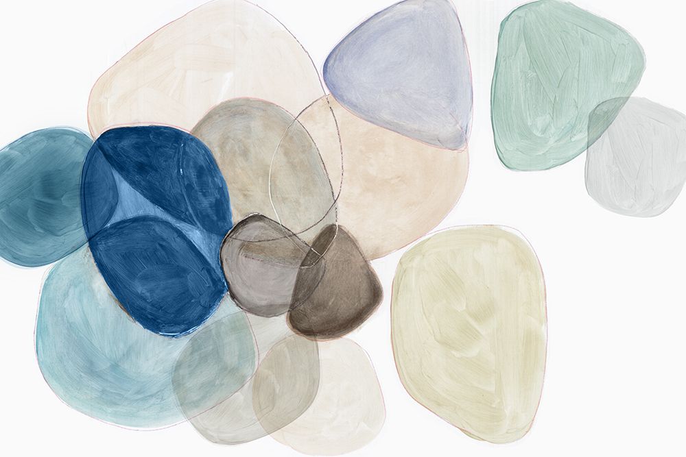 Blue Bubbles Merge I art print by Tom Reeves for $57.95 CAD