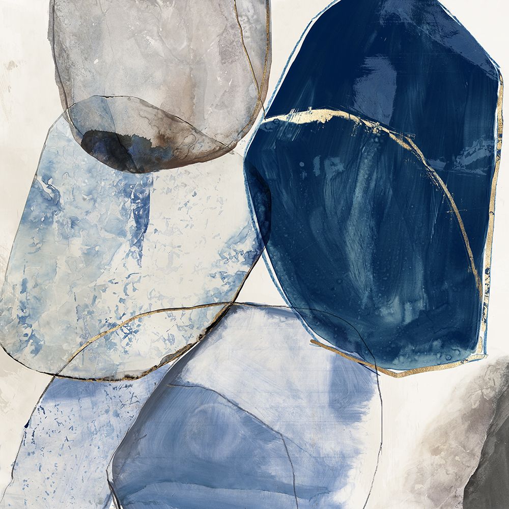 Overlapping Blue Shapes I art print by Tom Reeves for $57.95 CAD