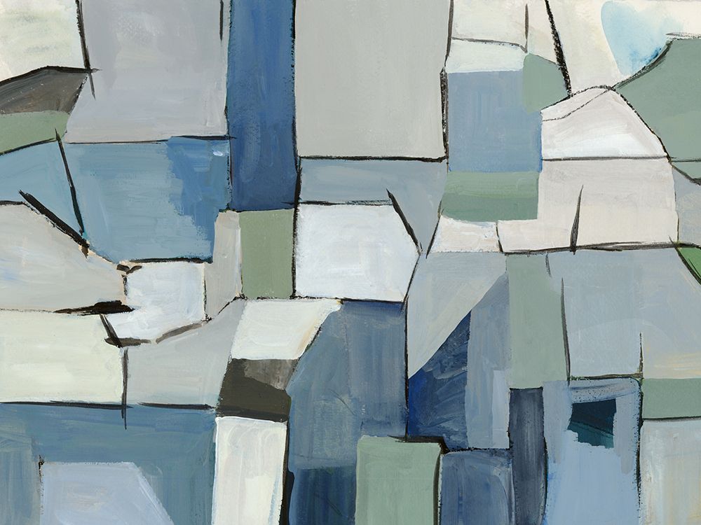 Blue Urban Abstraction art print by Tom Reeves for $57.95 CAD