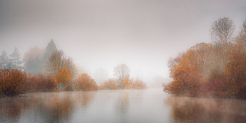 Misty Autumn Pond art print by Don Schwartz for $57.95 CAD