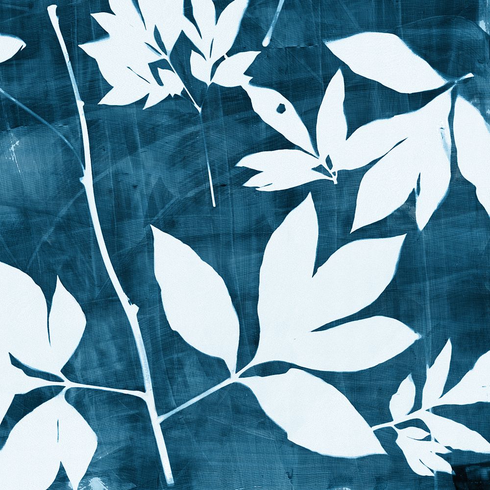 Indigo Leaf I art print by Matina Theodosiou for $57.95 CAD