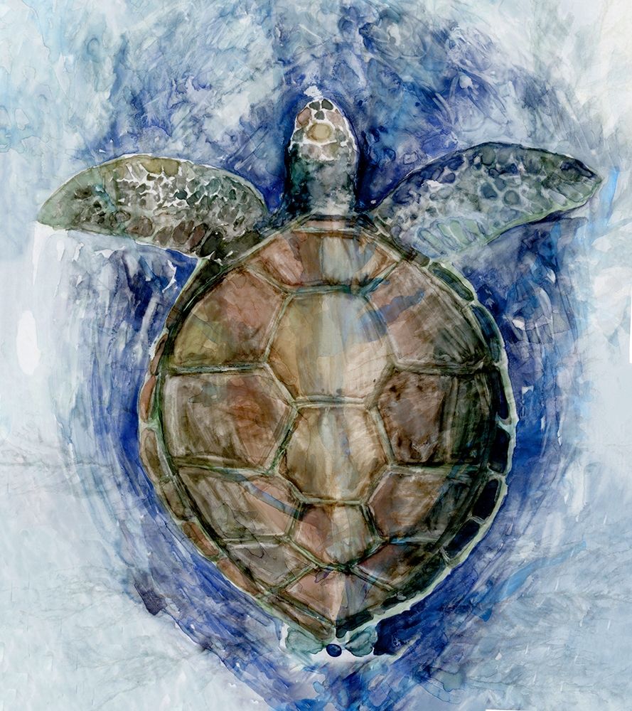 Swimming Sea Turtle art print by Stellar Design Studio for $57.95 CAD