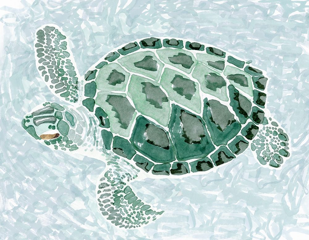 Green Turtle II art print by Stellar Design Studio for $57.95 CAD