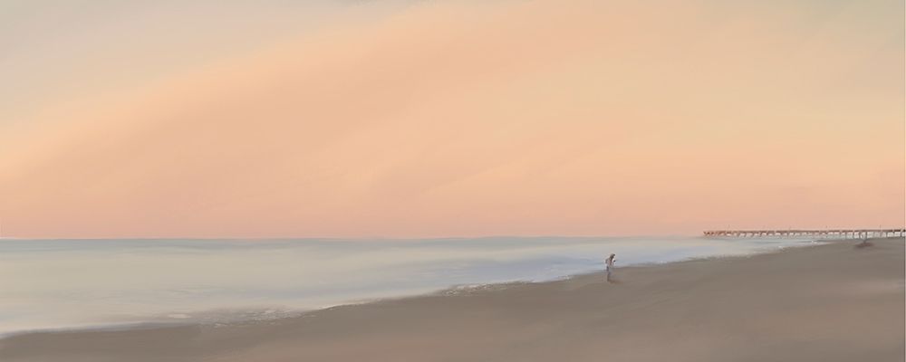 Sunset Beach Embrace art print by J:L Design for $57.95 CAD