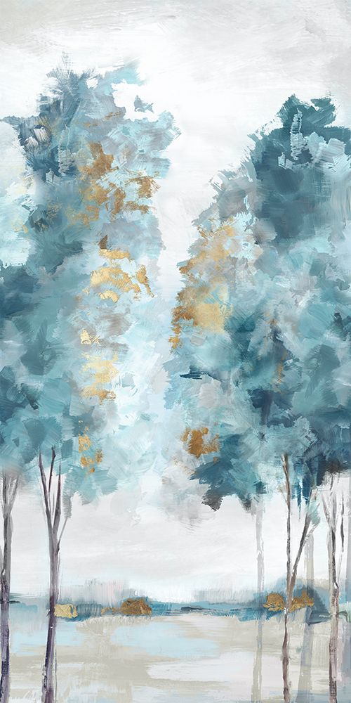 Teal Blue Forest I art print by Luna Mavis for $57.95 CAD