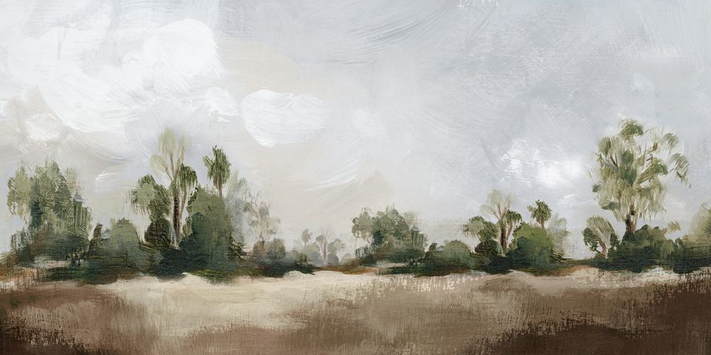 Misty Horizon with Distant Trees art print by Luna Mavis for $57.95 CAD