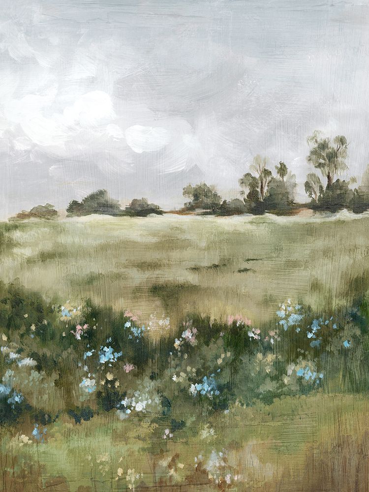 Peaceful Meadow Under Soft Skies art print by Luna Mavis for $57.95 CAD