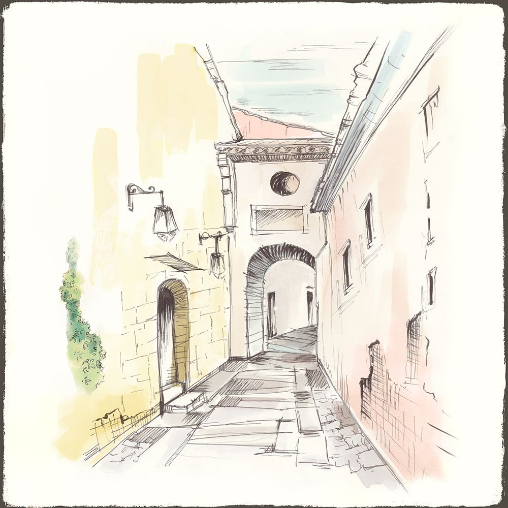 Quiet Alleyway with Lanterns I art print by Luna Mavis for $57.95 CAD