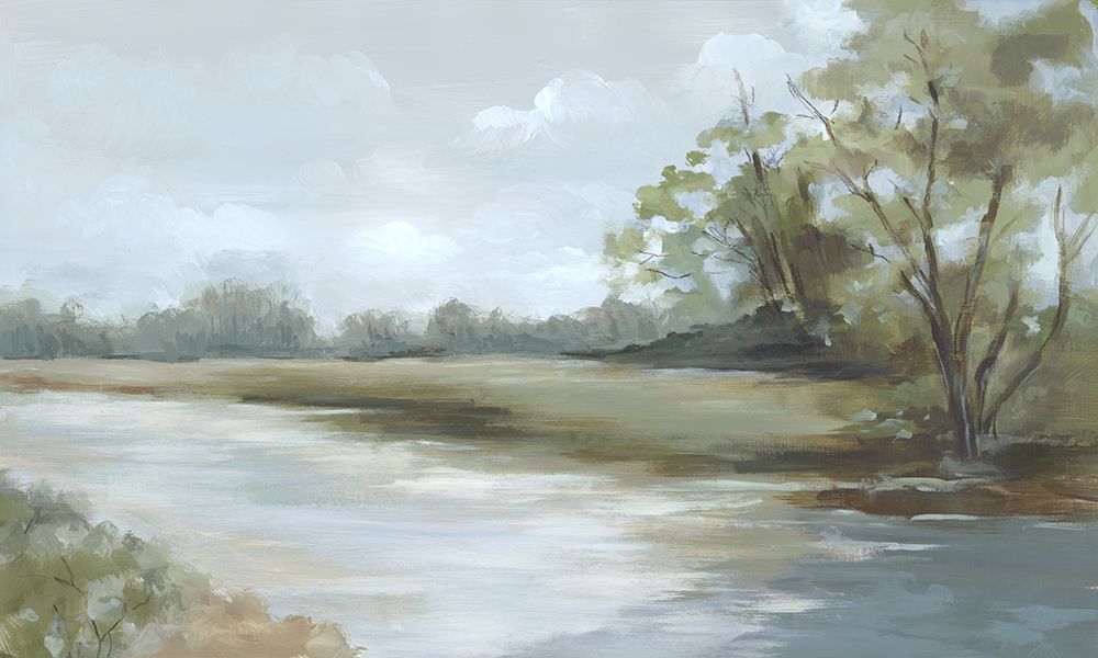 Tranquil Riverbank Reflections art print by Luna Mavis for $57.95 CAD