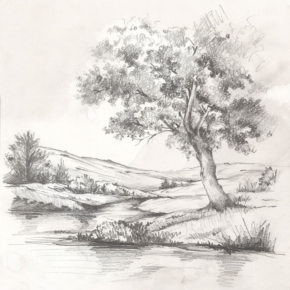 Shaded Tree Beside Quiet Stream art print by Luna Mavis for $57.95 CAD