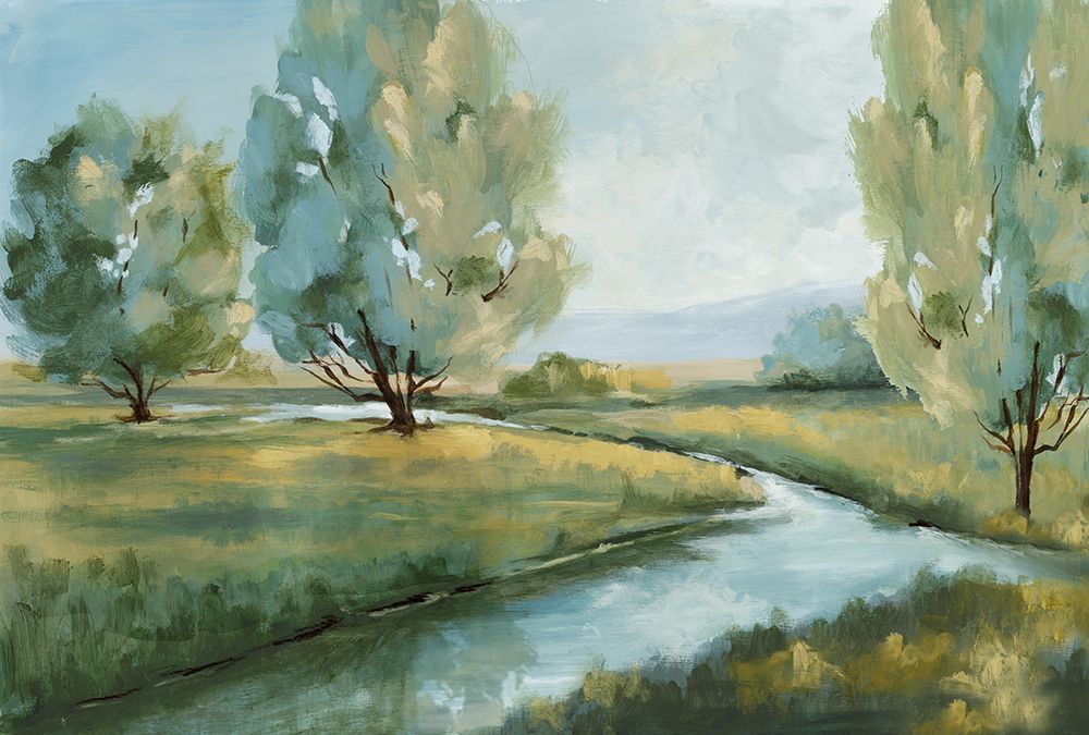 Serene River Through Green Meadows art print by Luna Mavis for $57.95 CAD