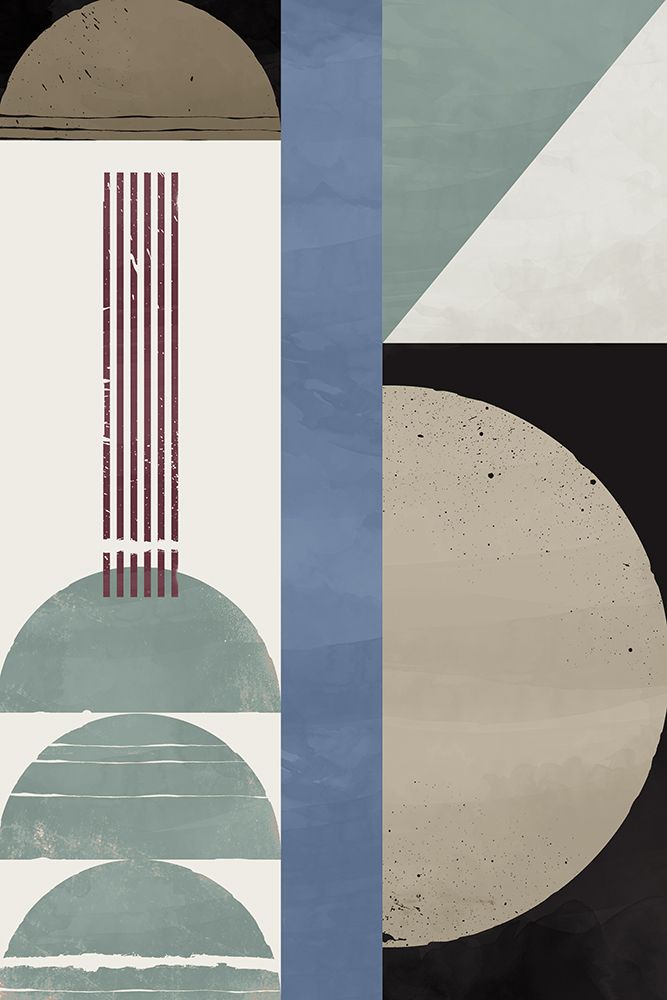 Blue Abstract Geometric II art print by Gary William for $57.95 CAD