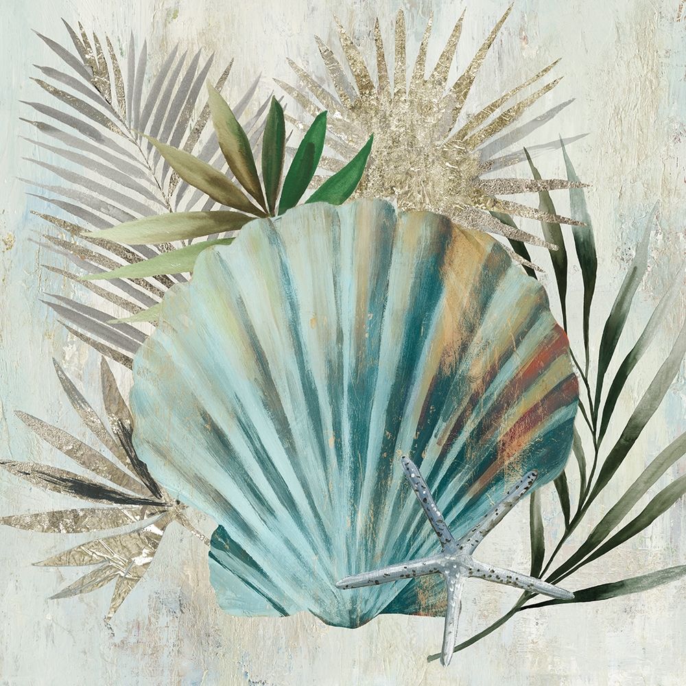 Turquoise Shell I art print by Aimee Wilson for $57.95 CAD