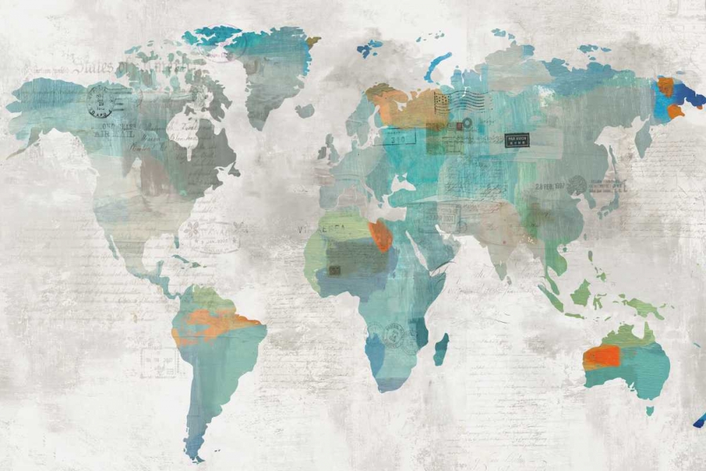 Blue Map art print by Aimee Wilson for $57.95 CAD