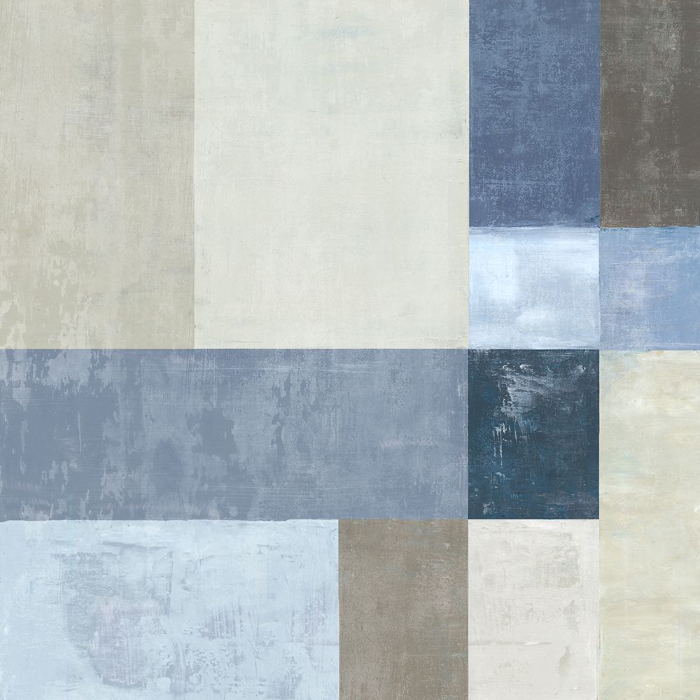 Muted Grid of Blue and Gray art print by Hannah Dawson for $57.95 CAD