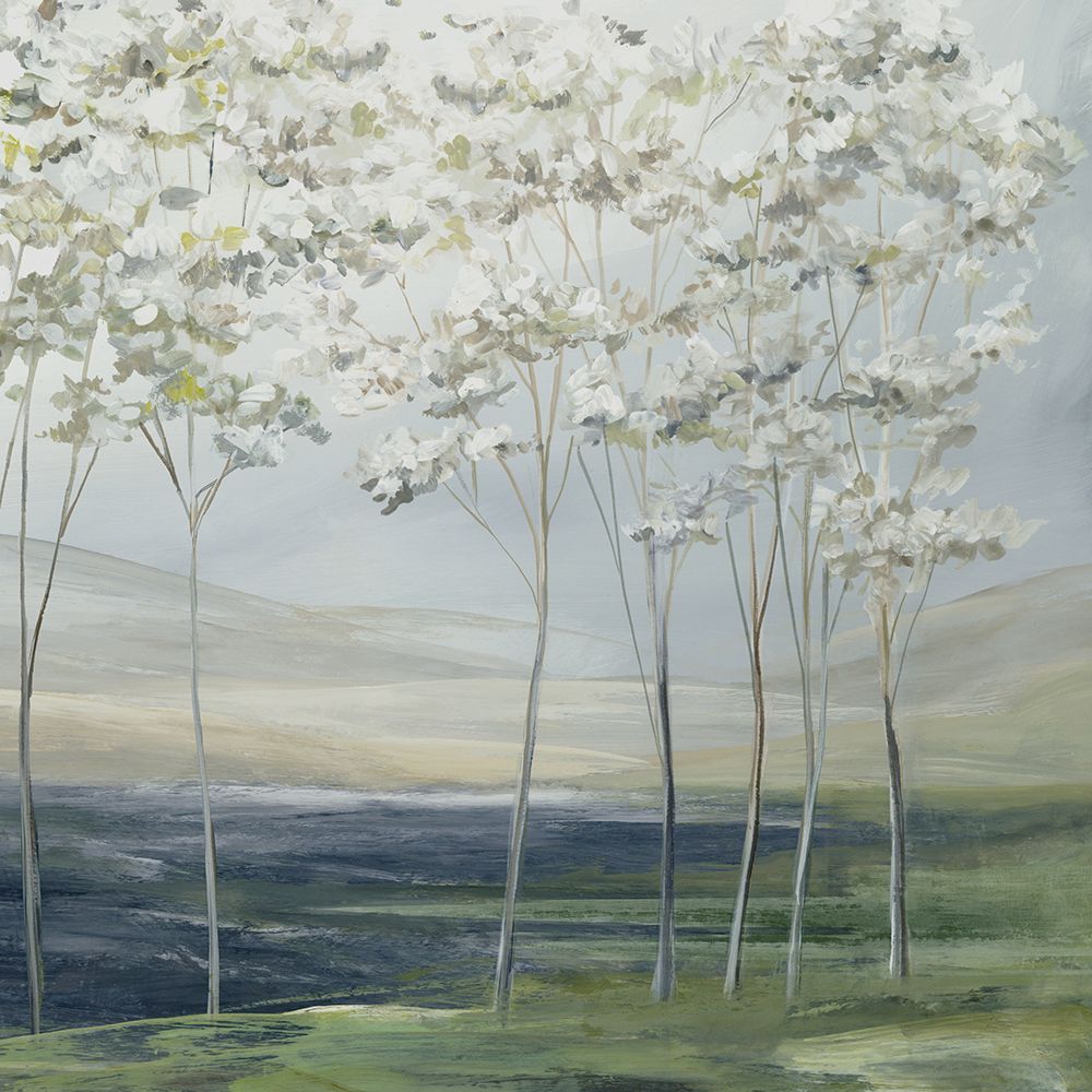 Quiet Trees Beside Misty Waters art print by Hannah Dawson for $57.95 CAD