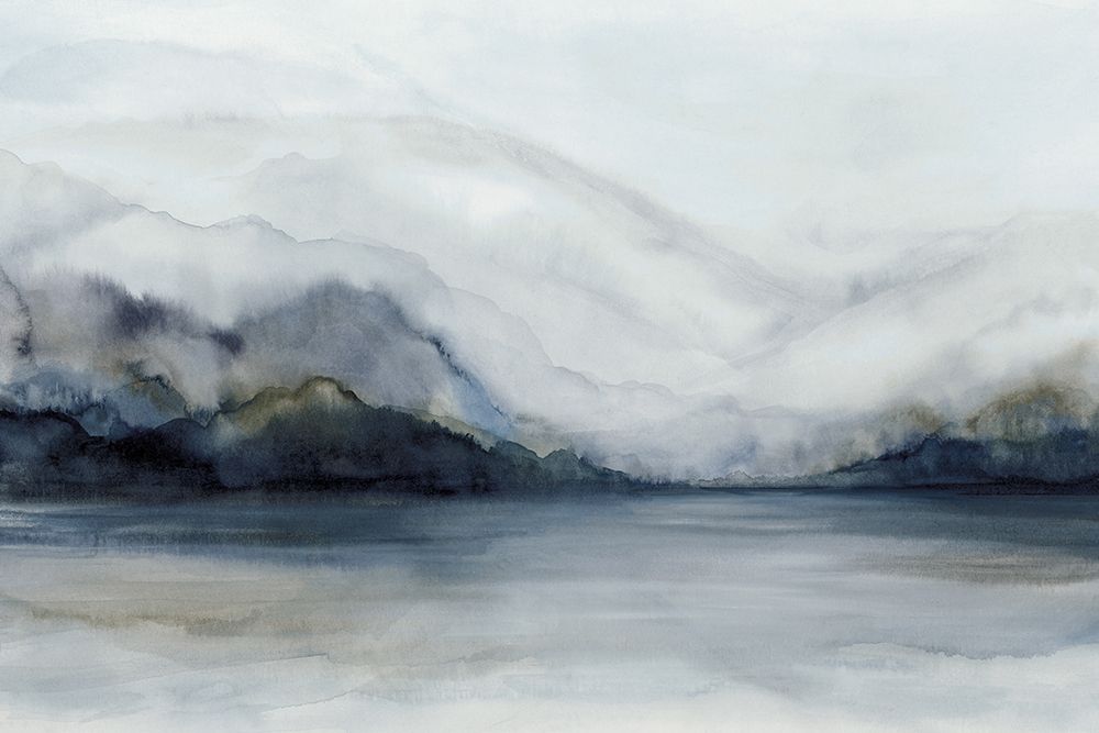 Misty Mountains Over Calm Waters art print by Hannah Dawson for $57.95 CAD