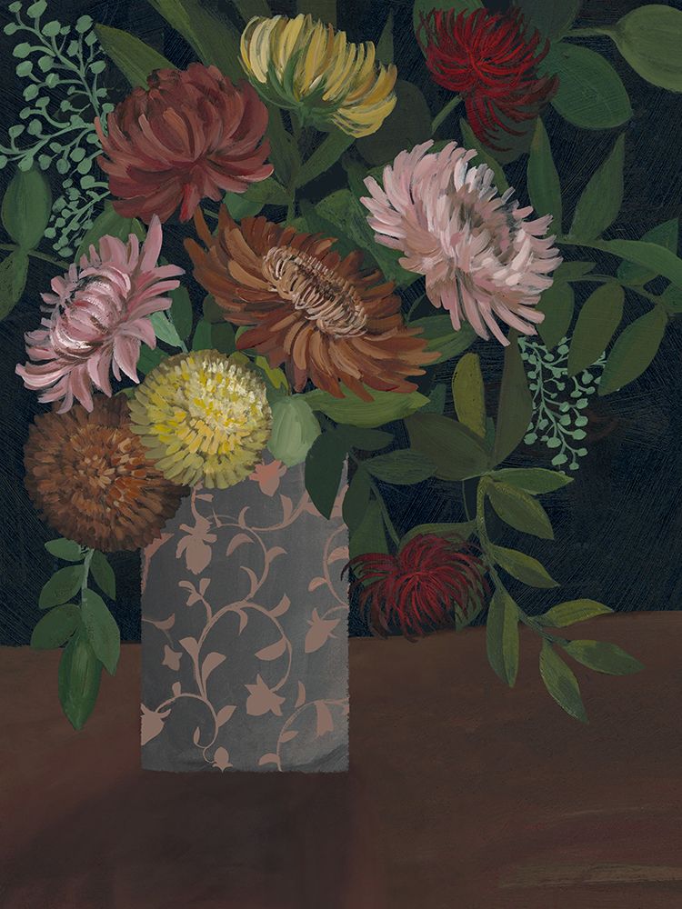 Muted Blossoms in Patterned Vase art print by Hannah Dawson for $57.95 CAD