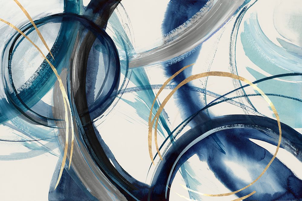 Fluid Motion in Blue and Gold art print by Hannah Dawson for $57.95 CAD