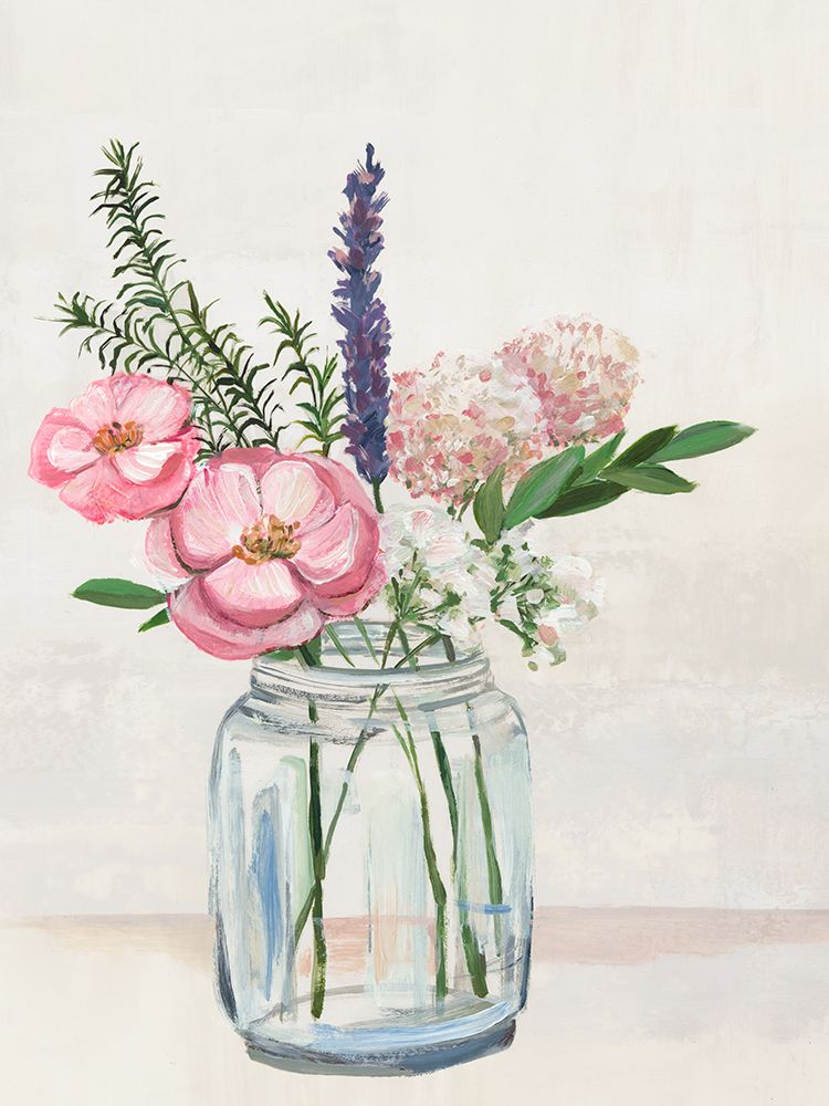 Fresh Flowers in Glass Jar art print by Hannah Dawson for $57.95 CAD