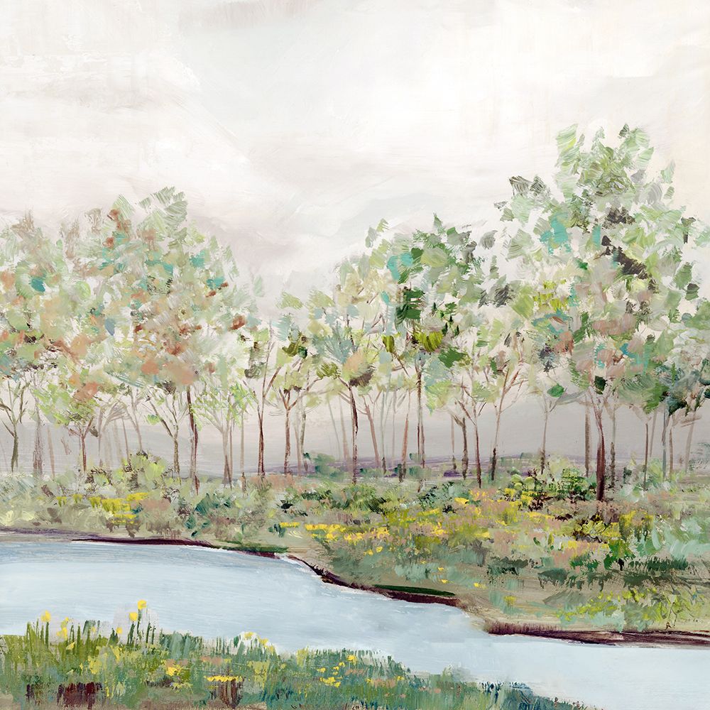 Quiet River Near Misty Woods art print by Hannah Dawson for $57.95 CAD