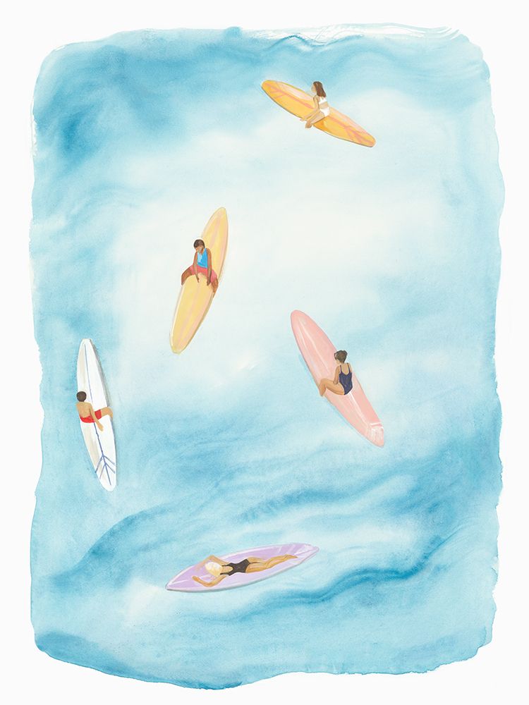 Surfers Floating in Tranquil Waters art print by Hannah Dawson for $57.95 CAD