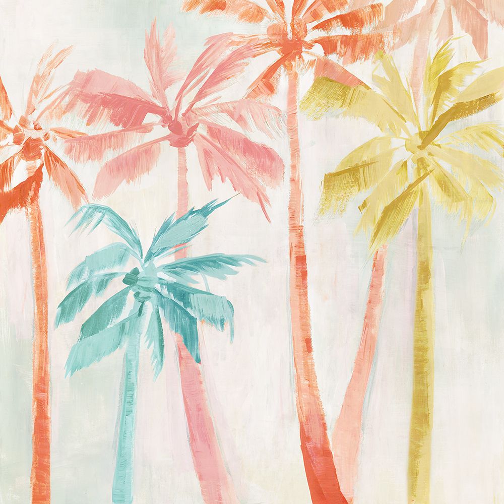Colorful Palms Against Soft Sky art print by Hannah Dawson for $57.95 CAD