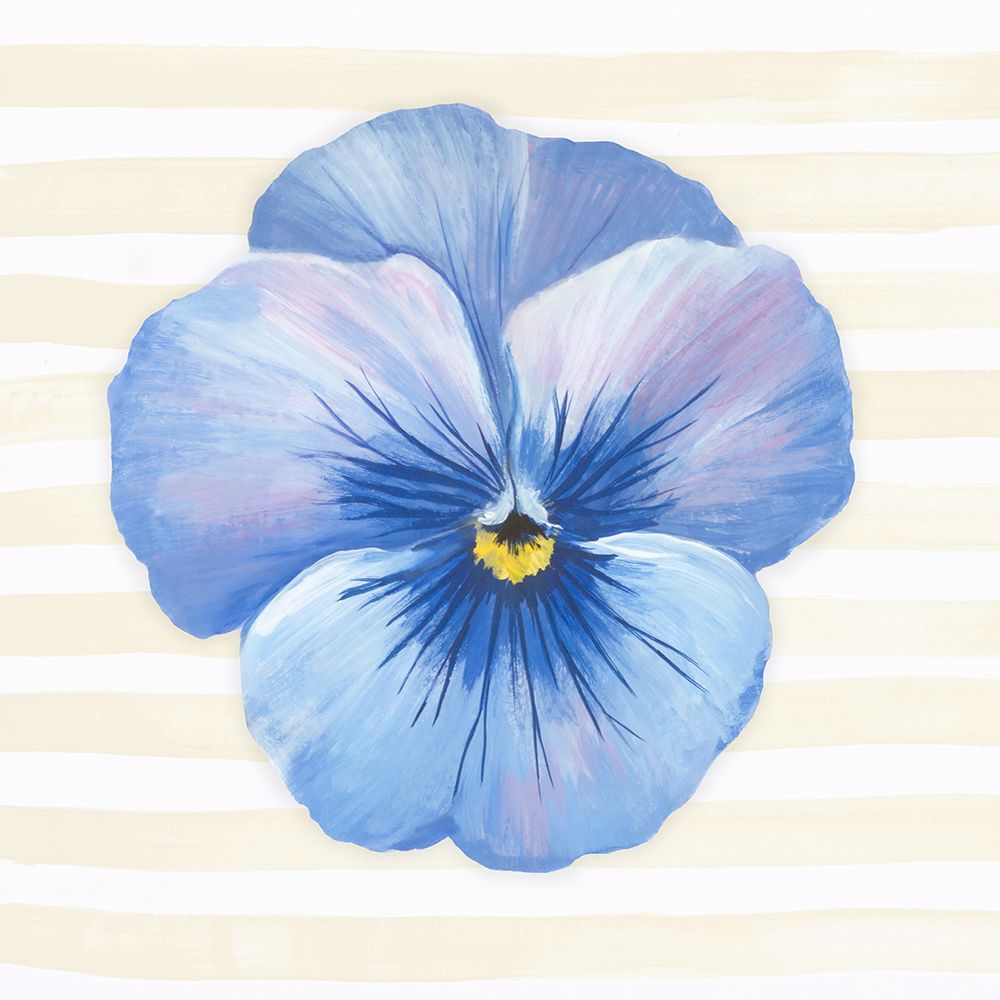 Pansy on Striped Canvas IIII art print by Hannah Dawson for $57.95 CAD