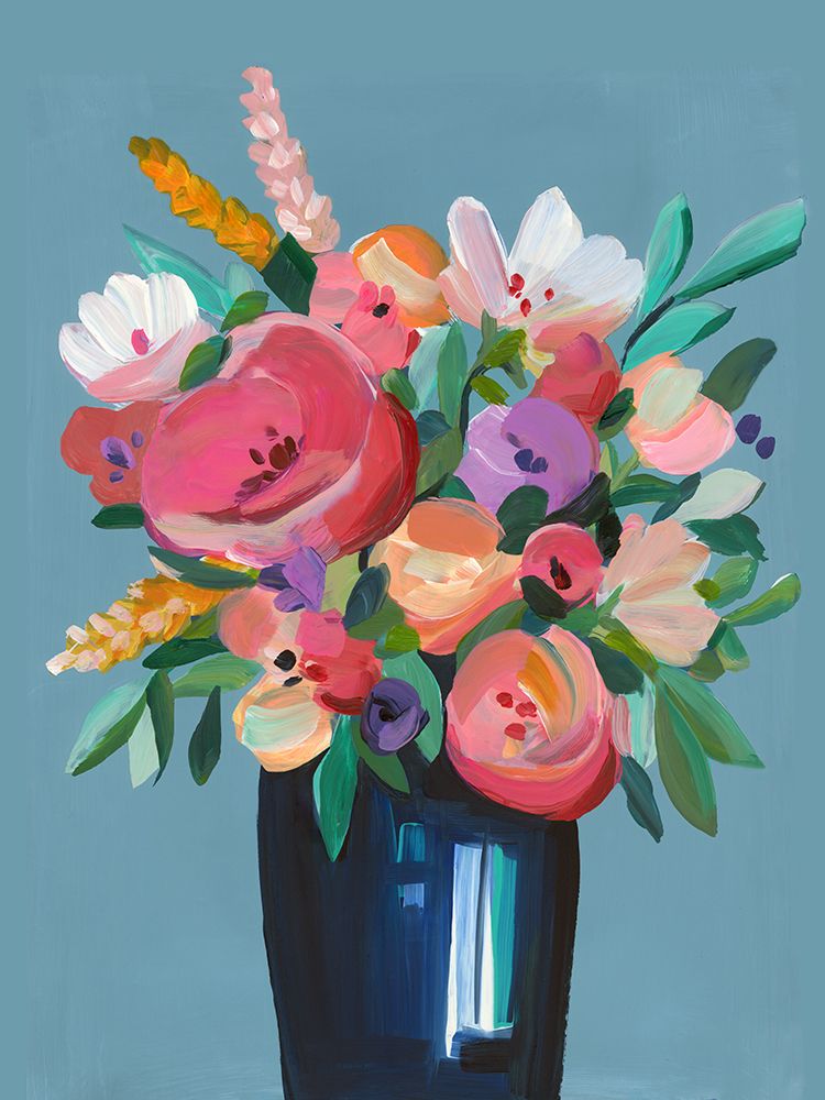 Vivid Blossoms in Blue Vase art print by Hannah Dawson for $57.95 CAD