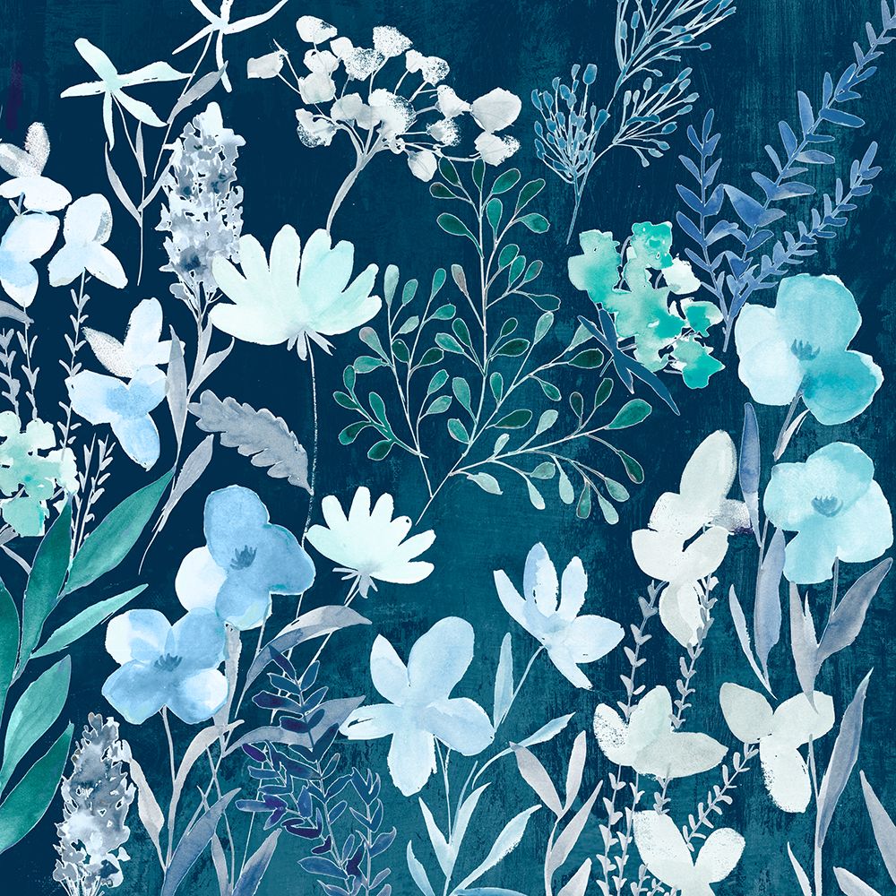 Floral Symphony in Blue Hues II art print by Hannah Dawson for $57.95 CAD