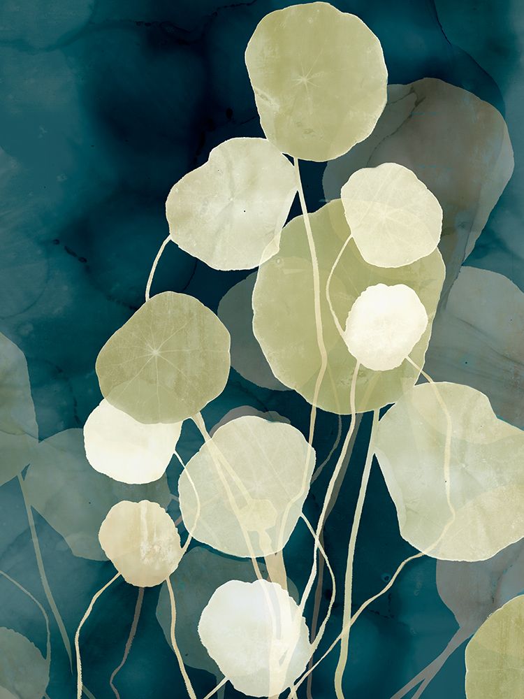 Floating Leaves Against Deep Blue art print by Hannah Dawson for $57.95 CAD