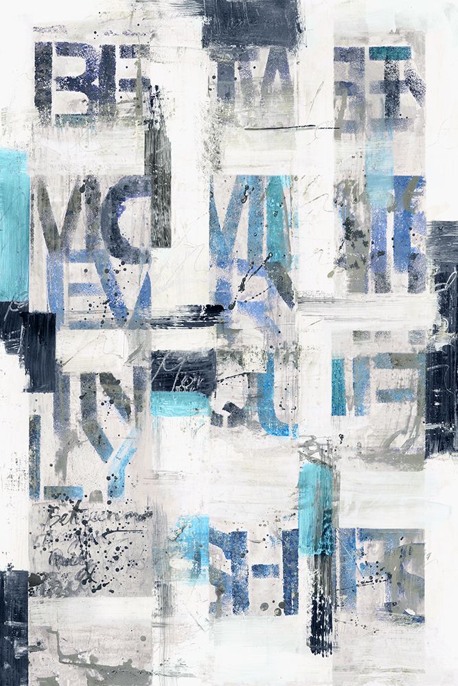 Layered Expressions in Blue and Gray art print by Hannah Dawson for $57.95 CAD