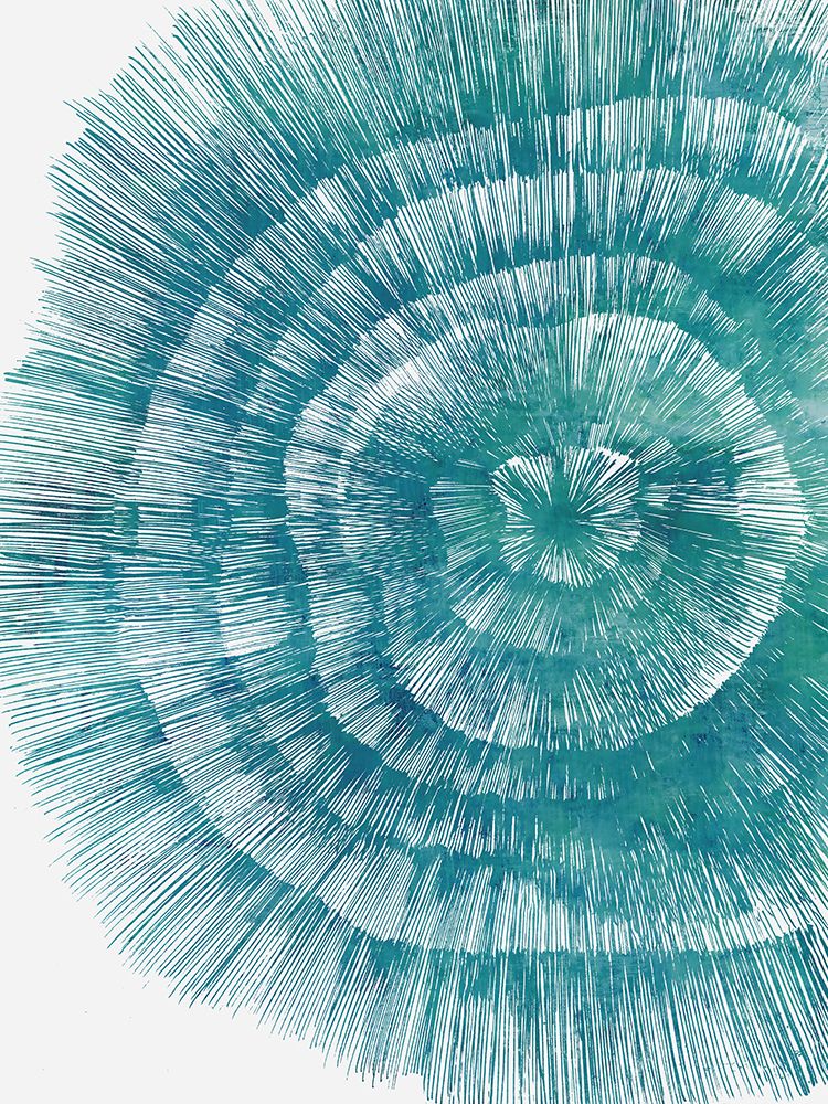 Radiating Turquoise Concentric Lines art print by Hannah Dawson for $57.95 CAD