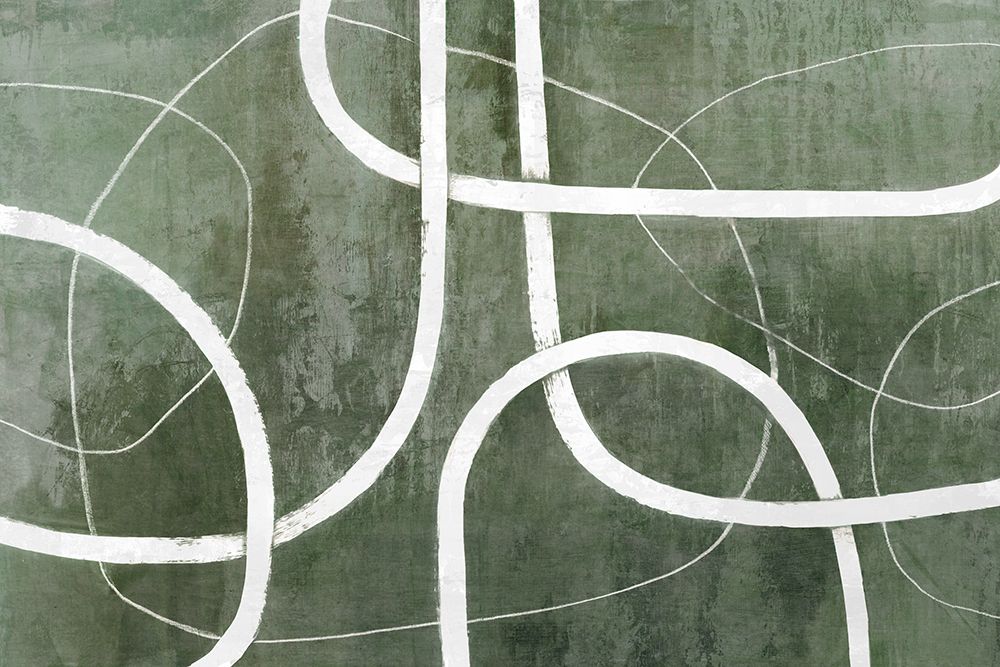 Curved Paths on Green Canvas art print by Hannah Dawson for $57.95 CAD