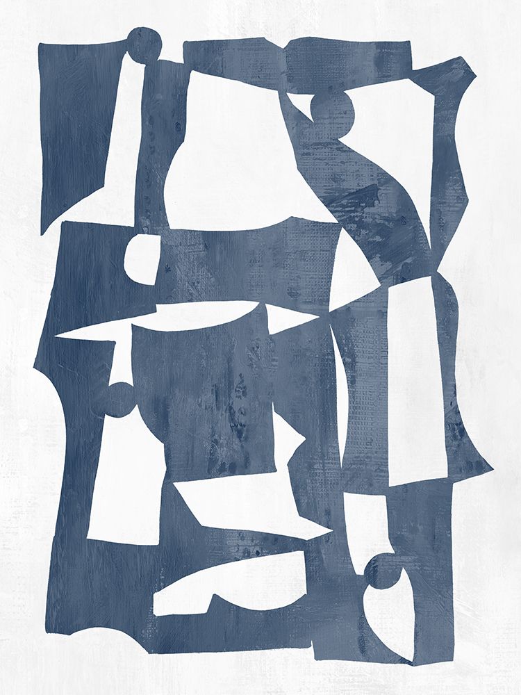 Geometric Harmony in Blue Forms I art print by Hannah Dawson for $57.95 CAD