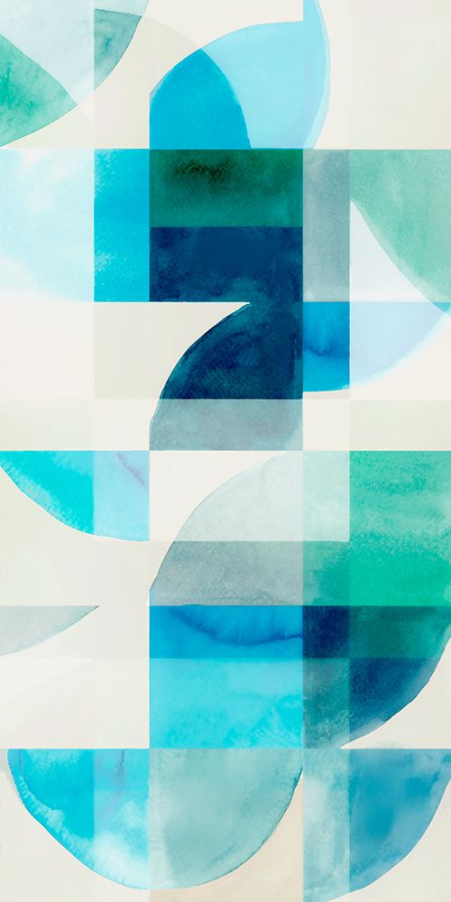 Geometric Waves in Blue Calm II art print by Hannah Dawson for $57.95 CAD