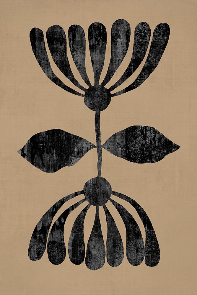 Contrasting Blooms on Tan Canvas I art print by Hannah Dawson for $57.95 CAD