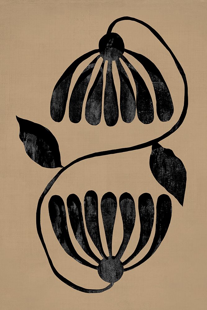 Contrasting Blooms on Tan Canvas II art print by Hannah Dawson for $57.95 CAD