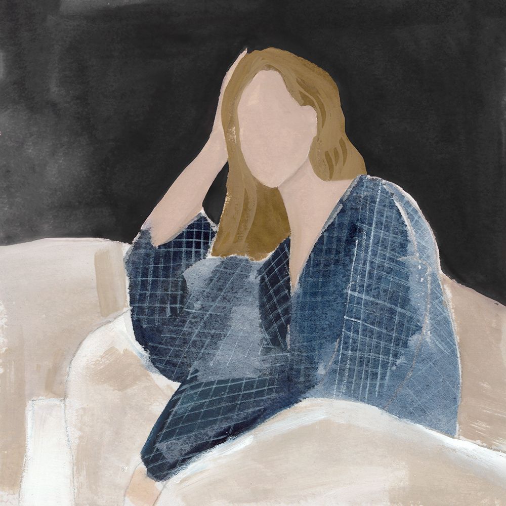 Seated Reflection in Blue Tones art print by Hannah Dawson for $57.95 CAD
