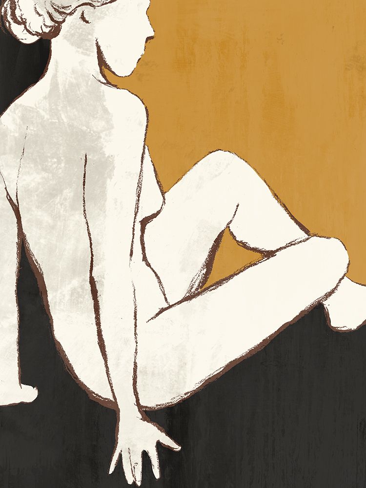 Seated Figure in Ochre art print by Hannah Dawson for $57.95 CAD