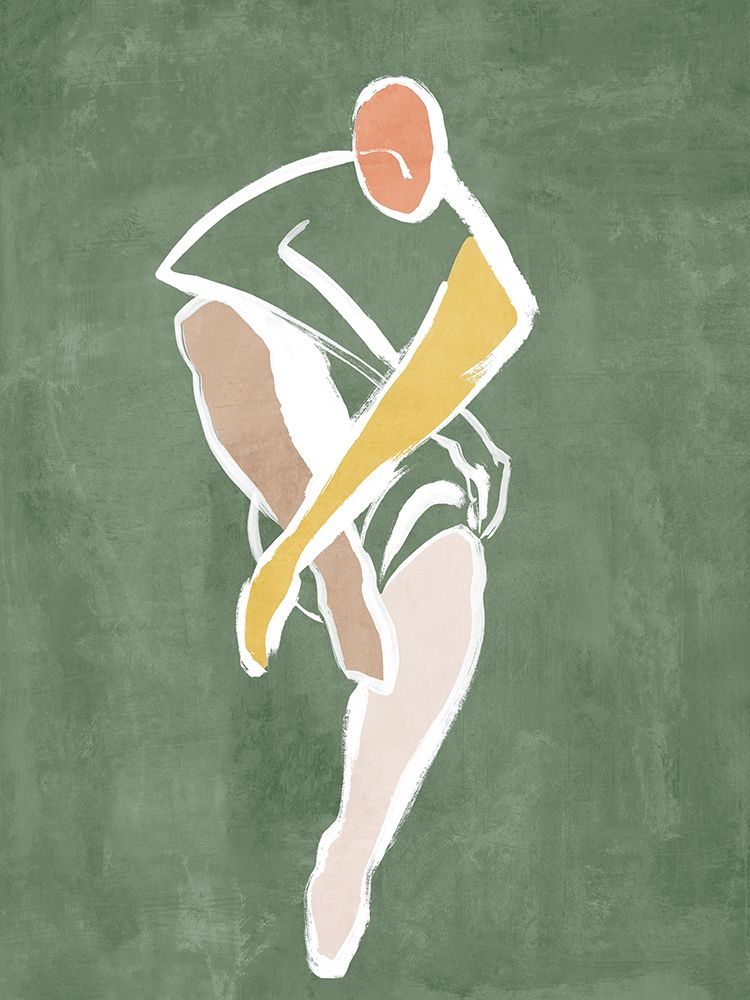 Seated Figure on Textured Green II art print by Hannah Dawson for $57.95 CAD