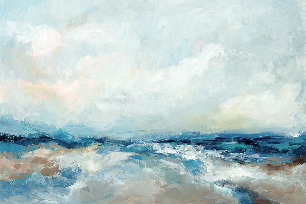 Calm Seascape Under Cloudy Sky art print by Hannah Dawson for $57.95 CAD