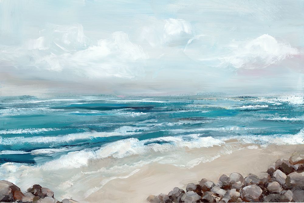 Coastal Serenity Under Cloudy Sky art print by Hannah Dawson for $57.95 CAD