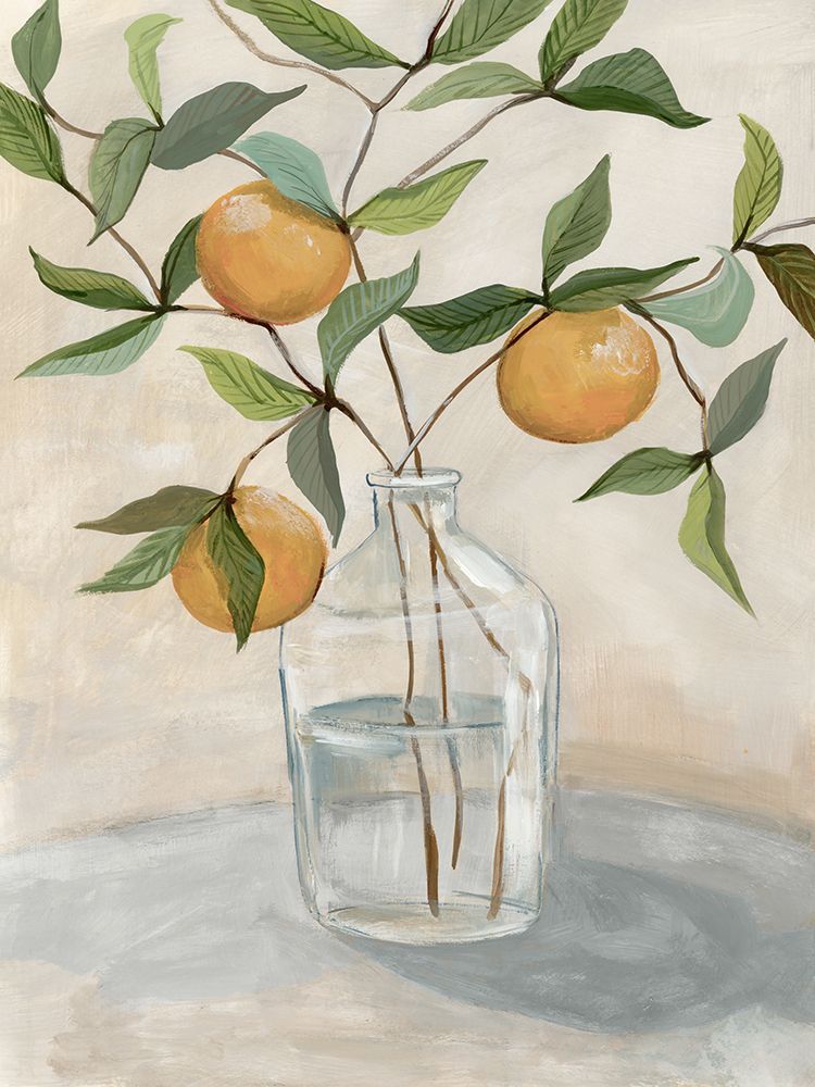Oranges and Leaves in Glass Vase art print by Hannah Dawson for $57.95 CAD