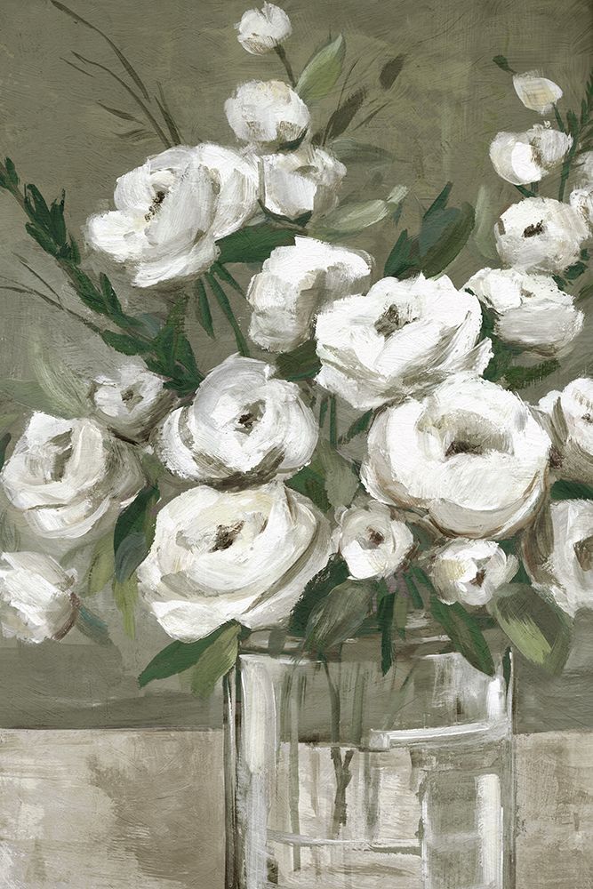 White Blooms in Glass Vase art print by Hannah Dawson for $57.95 CAD