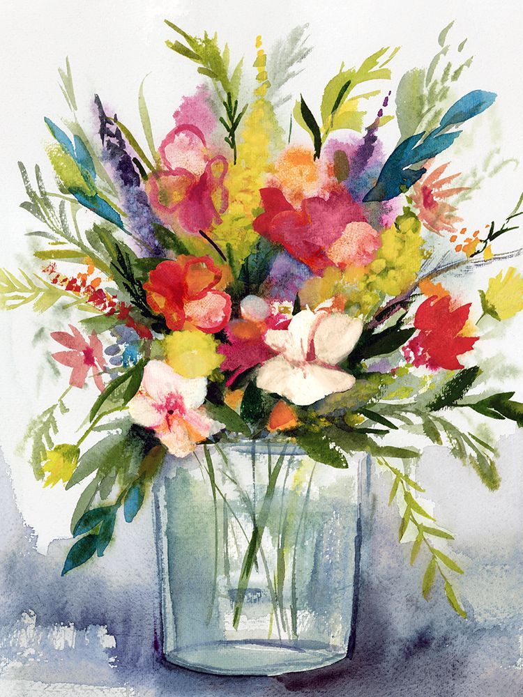 Vibrant Blooms in Glass Vase art print by Hannah Dawson for $57.95 CAD