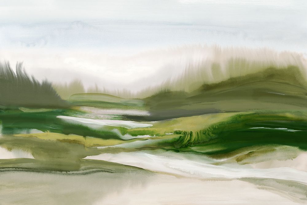 Gentle Green Valley Landscape art print by Hannah Dawson for $57.95 CAD